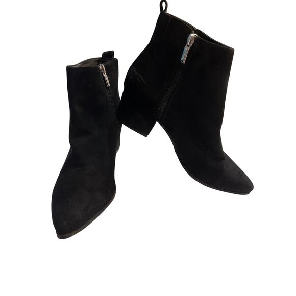 A New Day Women’s Black Felt Booties Size 8.5M | Short Block Heel Ankle Boots - Picture 1 of 10